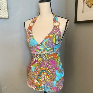Trina Turk Tankini Top Size 8. Nylon/Elastane.